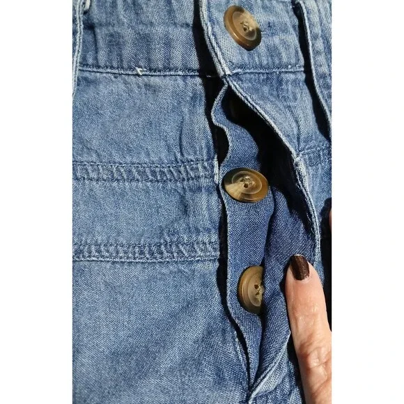 American Eagle Wide Leg  Blue Jeans Button fly  Size 00 - Picture 5 of 13